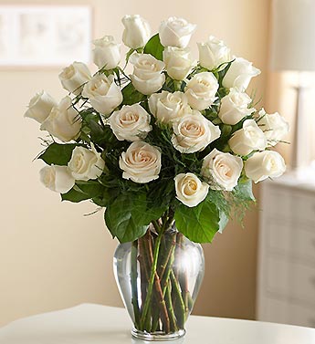 White Roses vase