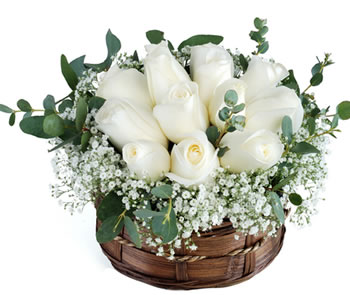 White Roses basket