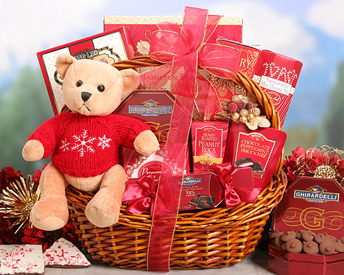 Gifts Hamper of 1 Kg Chocolates, 1 Kg Candy, and a Teddy Bear.