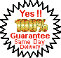 Guarantee of same day flower delivery