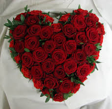 Heart Shaped Arrangemen of Red Roses